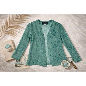 High Spirits Mimi Hay | Sea Glass Burnout Velvet Whimsigoth Cardigan M